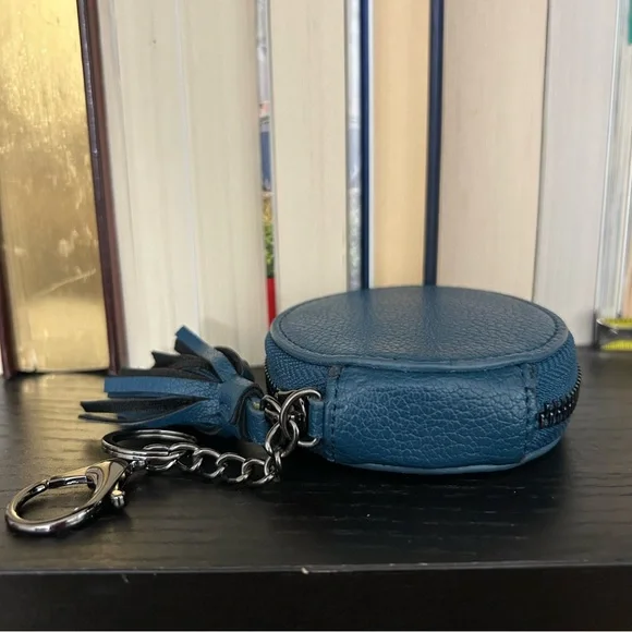 Blue and Beige Patterned Coin Purse/Bag Charm - Picture 4 of 9